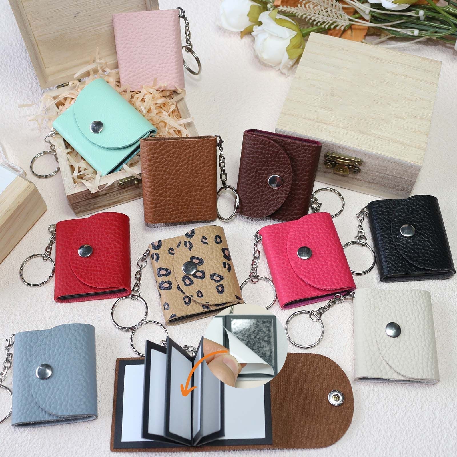 Mini Photo Keychain,Picture Keychains (White) Personalized Album for Family, Boyfriend, Couples, Dog, Friends - uniqicon
