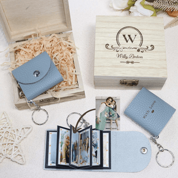 Personalized Mini Photo Keychain, Picture Keychains Personalized Album, Mini Cute Key Ring Keychain with Picture Book for Family, Boyfriend, Couples, Dog, Friends - uniqicon