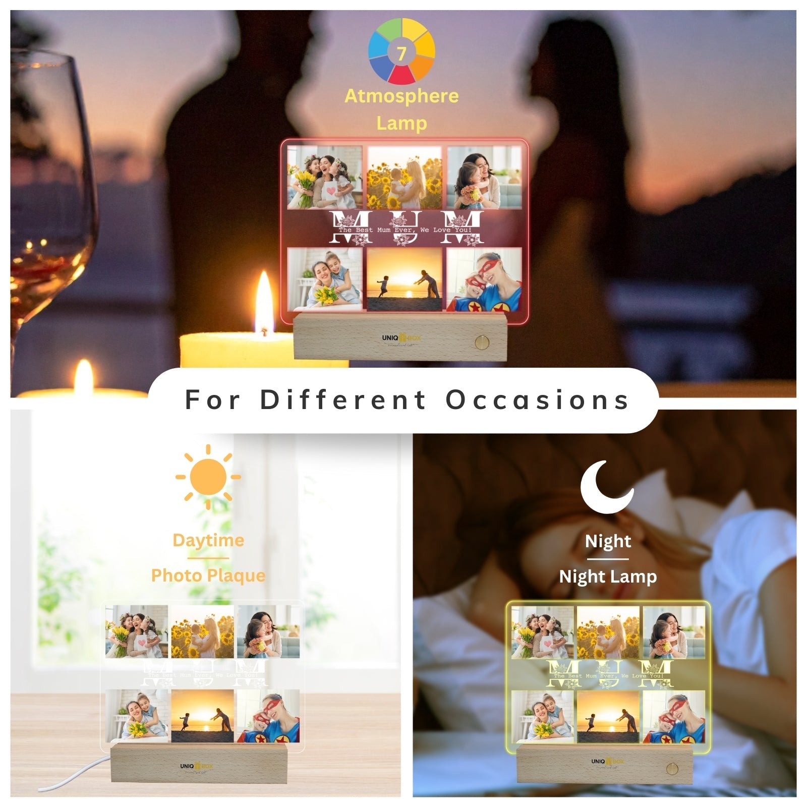 Best Gifts from Kids for Mum Birthday,Personalised Picture Mothers Day Photo Frames Multiple Pictures Mummy To Be Decorations,Presents On Her Mums Frame Gift Step Mother'S In Law - uniqicon