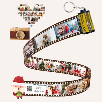 Custom Christmas Film Roll Photo Keychain Gifts,Personalised Photo Keyring Gifts,Christmas Presents for Boyfriend Women Dad Best Friends Daughter Son Lover Kid Anniversary Day Gift - uniqicon