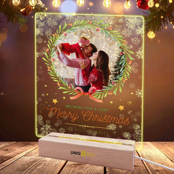 Customised Photo Night Light with Base, Christmas Light Lamp for Son Daughter Kids from Dad Mum, Personalised LED photo night light,Christmas Anniversary Birthday Gift for Her Him Grilfriend Boyfriend - uniqicon