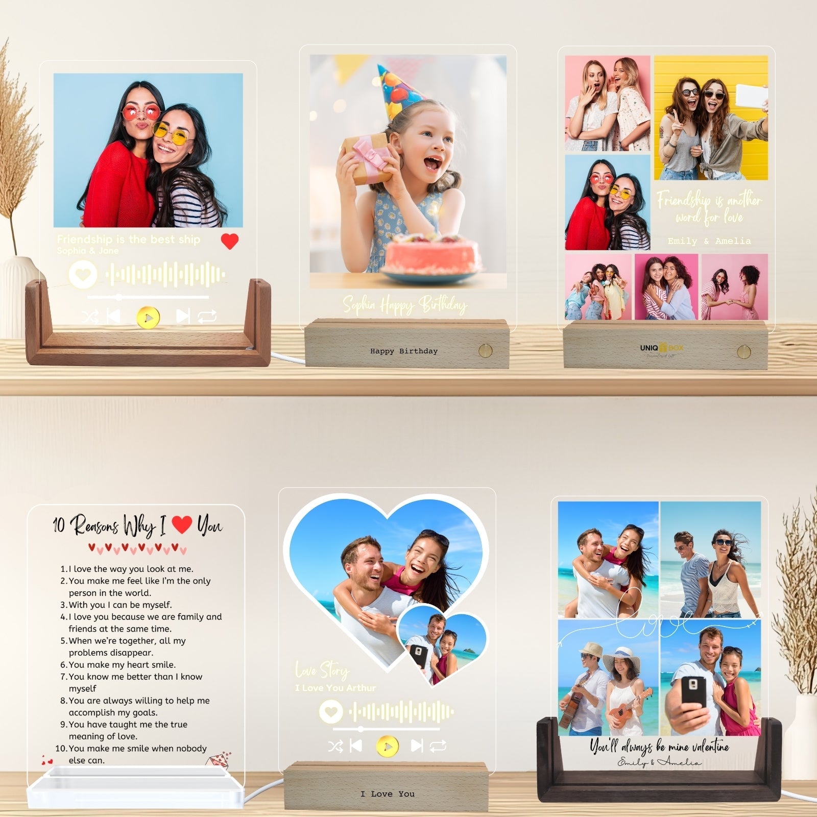 Gifts for Boyfriend, Girlfriend Birthday, Personalised Spotify Song Plaque Photo Frame,Customised Sentimental Cute Anniversar ypresent for Him Her Couple BF men - uniqicon
