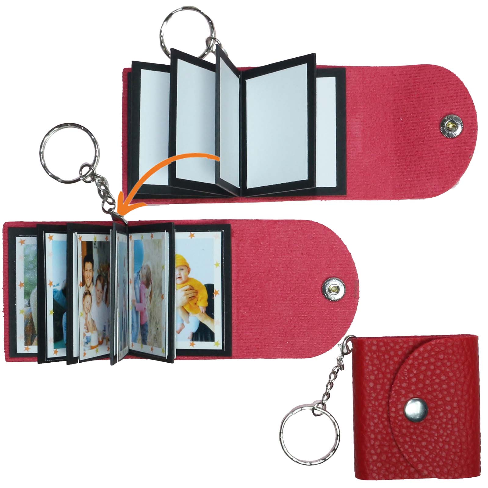 Mini Photo Keychain, Leather Memory Photo, Picture Keychains Personalized Album for Family, Boyfriend, Couples, Dog, Friends - uniqicon