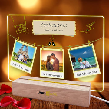 Personalised LED Photo Frame with Every Important Moment, Couples Valentine Anniversary Wedding Engagement Gift for Him Her Husband Wife Boyfriend Girlfriend, Romantic Soulmate Present Unique Decor - uniqicon