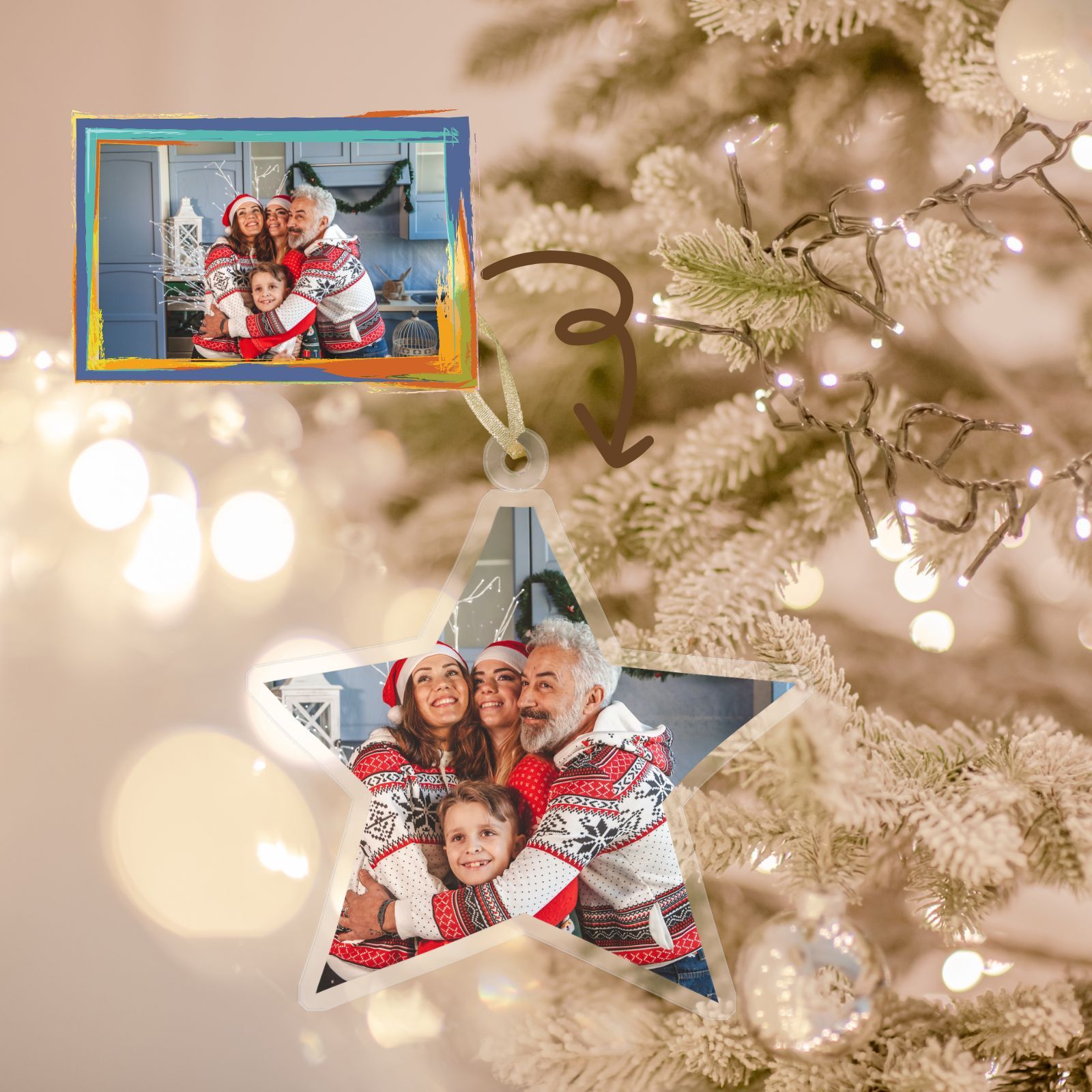 Personalized Christmas Ornaments, Custom Shape With Names, Using My Own Photo, 2024 2D Christmas Décor Tree Bauble Decorations Xmas Ornament Memories Personalized For Christmas Family Keepsake - uniqicon
