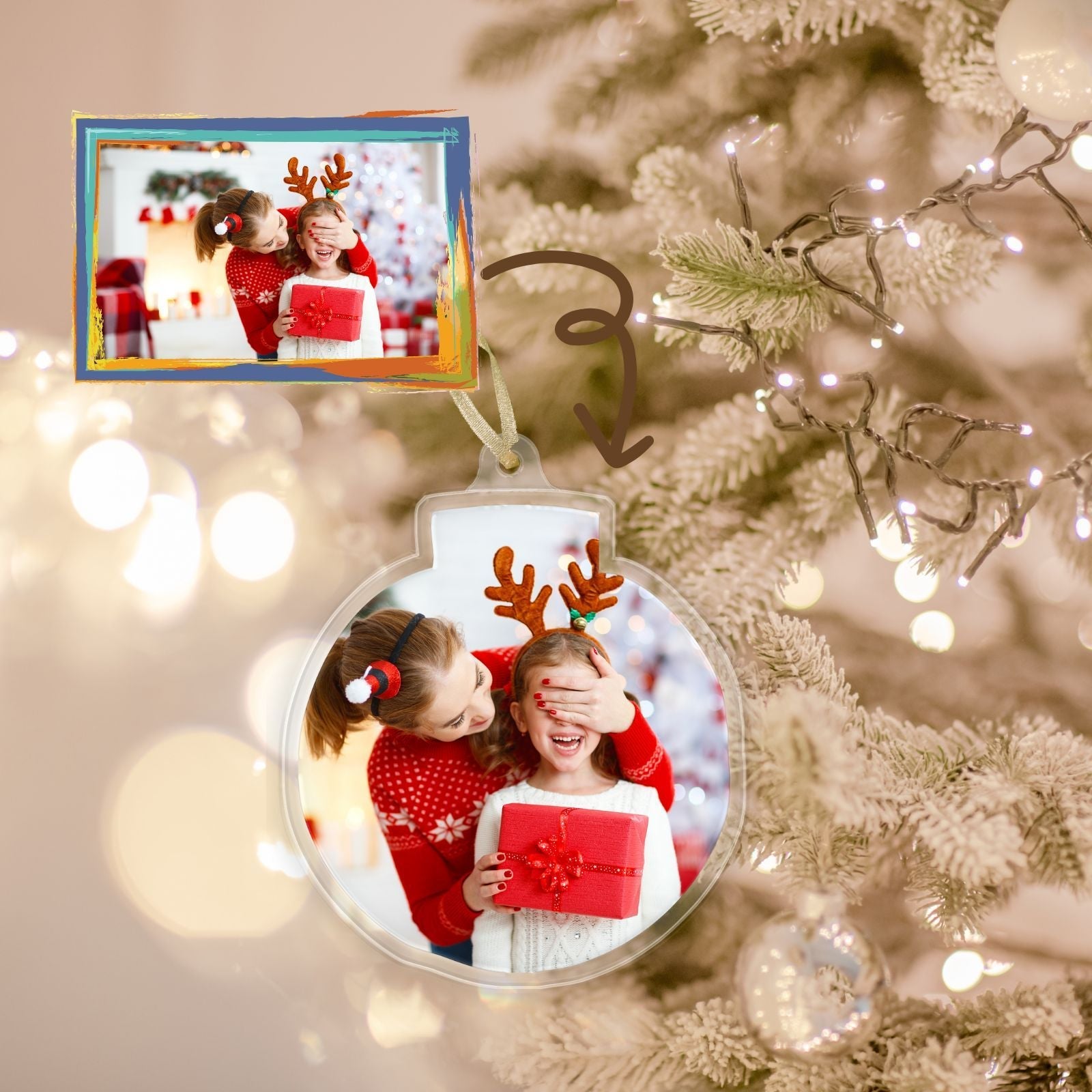 Personalized Christmas Ornaments, Custom Shape With Names, Using My Own Photo, 2024 2D Christmas Décor Tree Bauble Decorations Xmas Ornament Memories Personalized For Christmas Family Keepsake - uniqicon