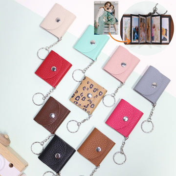 Personalized Mini Photo Keychain,Picture Keychains(Red) Personalized Album, Mini Cute Key Ring Keychain with Picture Book for Family, Boyfriend, Couples, Dog, Friends