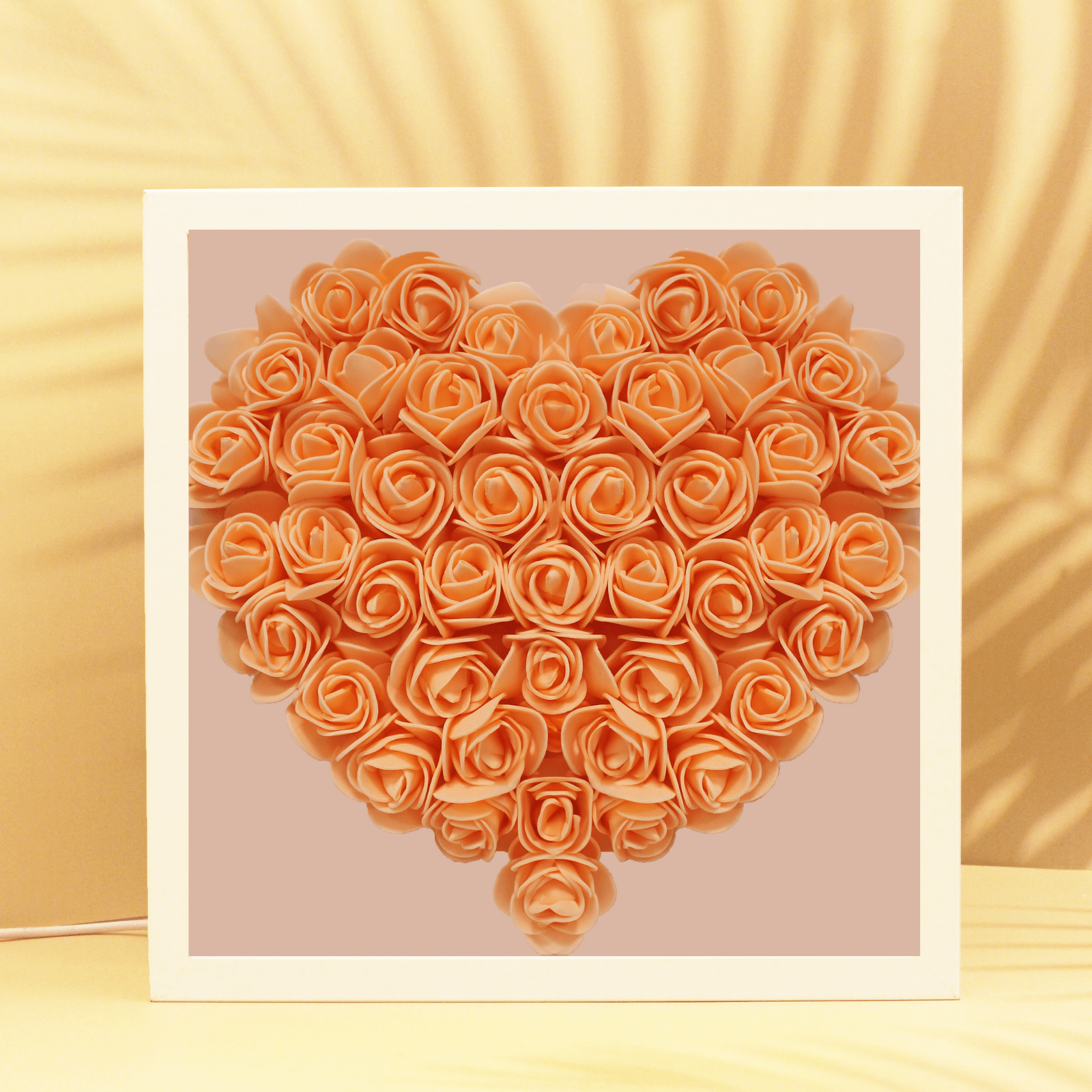 Uniqicon Personalised Heart Shaped Photo Frames for Mother, Mum Flower Shadow Box, Customised Meaningful Picture Frame from Daughter Women, Special Presents from Family Memorial Kids Ladies Wife - uniqicon