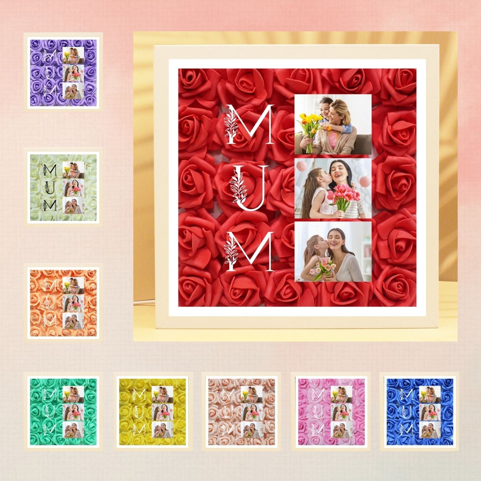 Uniqicon Personalised Heart Shaped Photo Frames for Mother Mum Women Ladies Wife, Meaningful, Customised Special Family Picture Frame, Memorial Presents from Daughter Kids - uniqicon