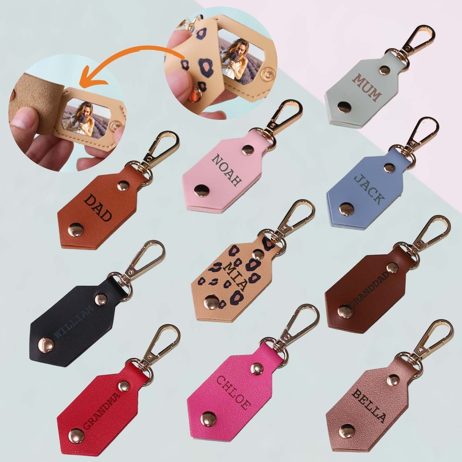 Personalized Picture Key Chains, Funny Leather Photo Keychains, Custom Keychain With Picture, Llaveros Personalizados Customized Keychain Gifts For Women Boyfriend Husband Mens - uniqicon