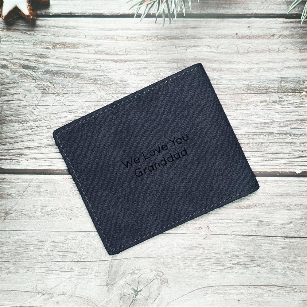 UNIQICON Personalised Black Leather Wallet for Mens, Custom Photo Wallets, Unique Laser Engraved Gifts from Mum to Grandad Son Dad WS - uniqicon